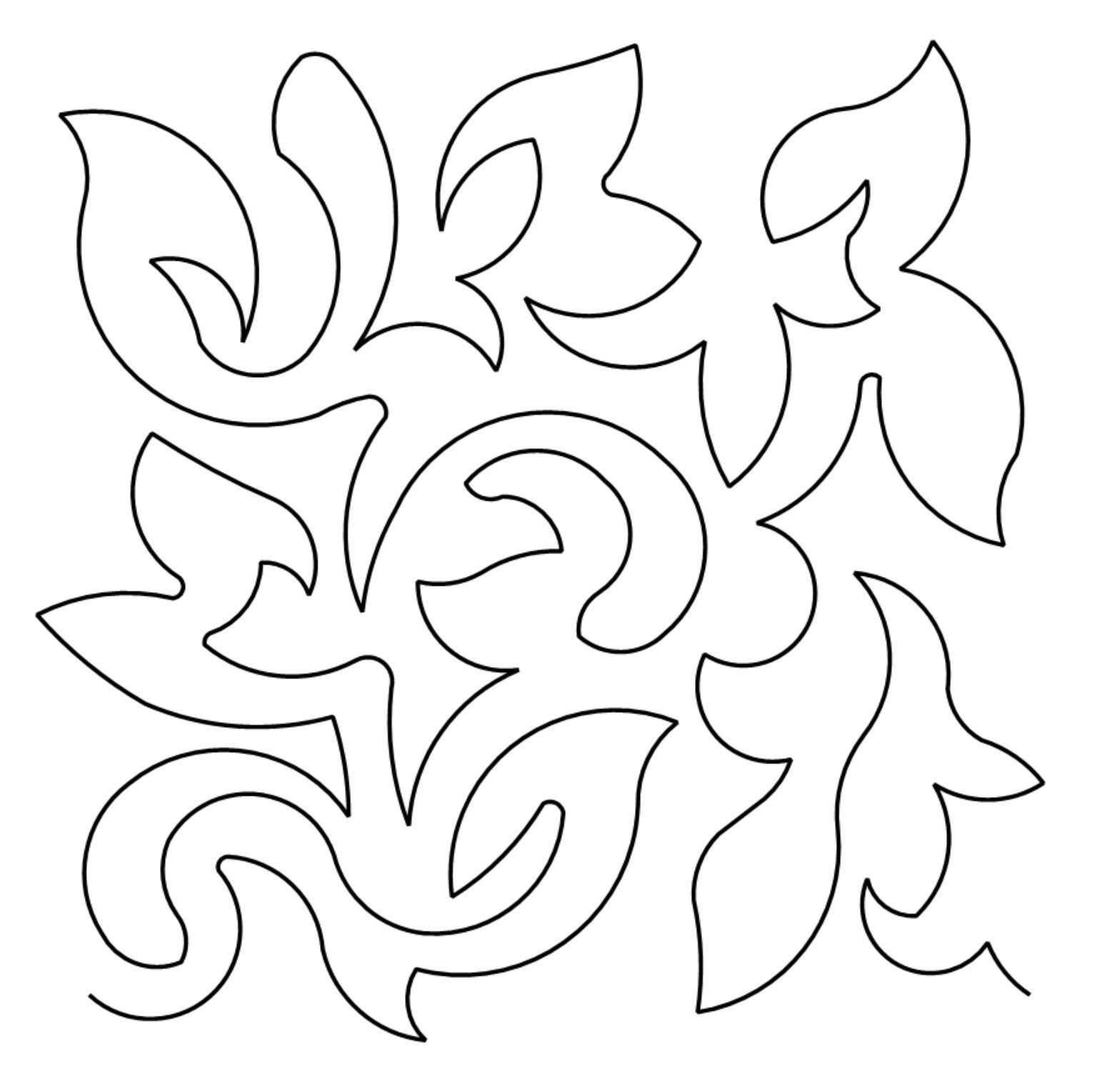 Foliage Digital E2E Wildflower Quilting Pantograph Close Up