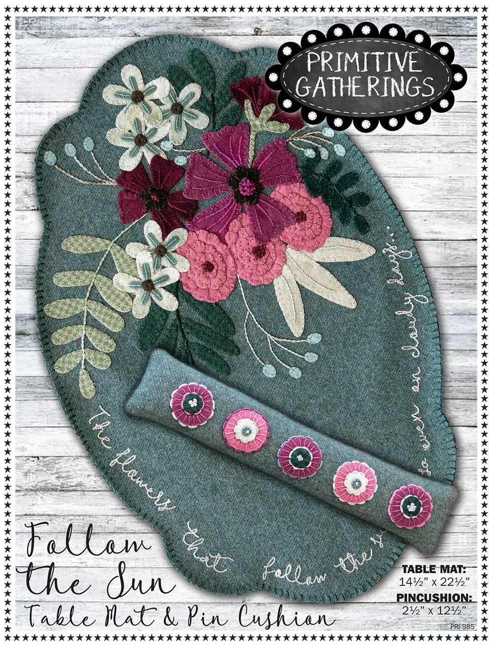 Follow the Sun Table Mat & Pin Cushion - Linda's Electric Quilters