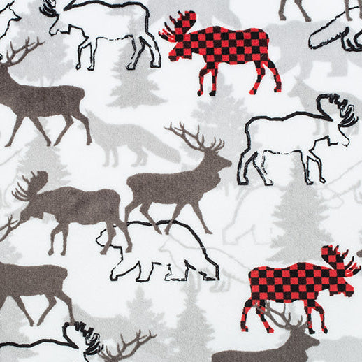 Scarlet Forest Park Digital Cuddle 58/60" Fabric Per Yard