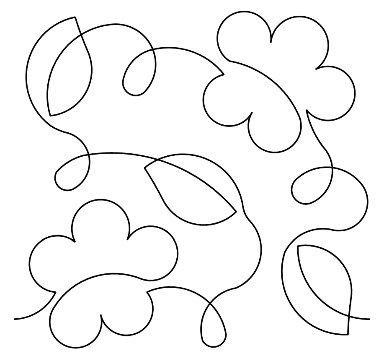 Forget Me Not Digital E2E Wildflower Quilting Pantograph Close Up