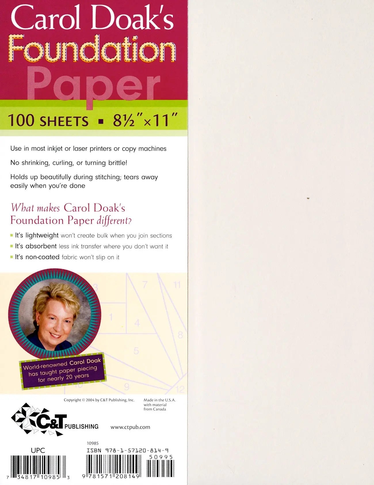 Foundation Paper Carol Doak - Linda's Electric Quilters