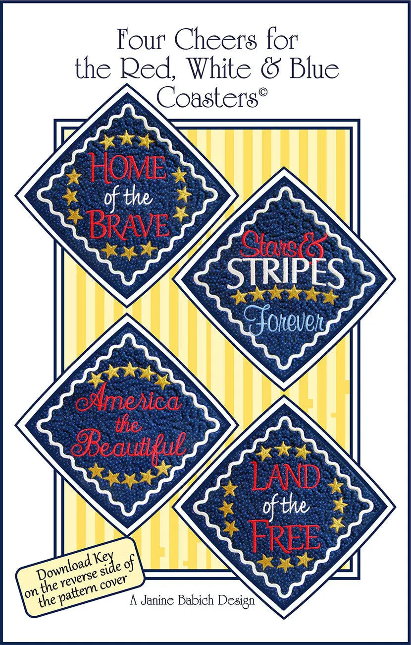 Four Cheers for the Red, White & Blue Coasters - Linda's Electric Quilters