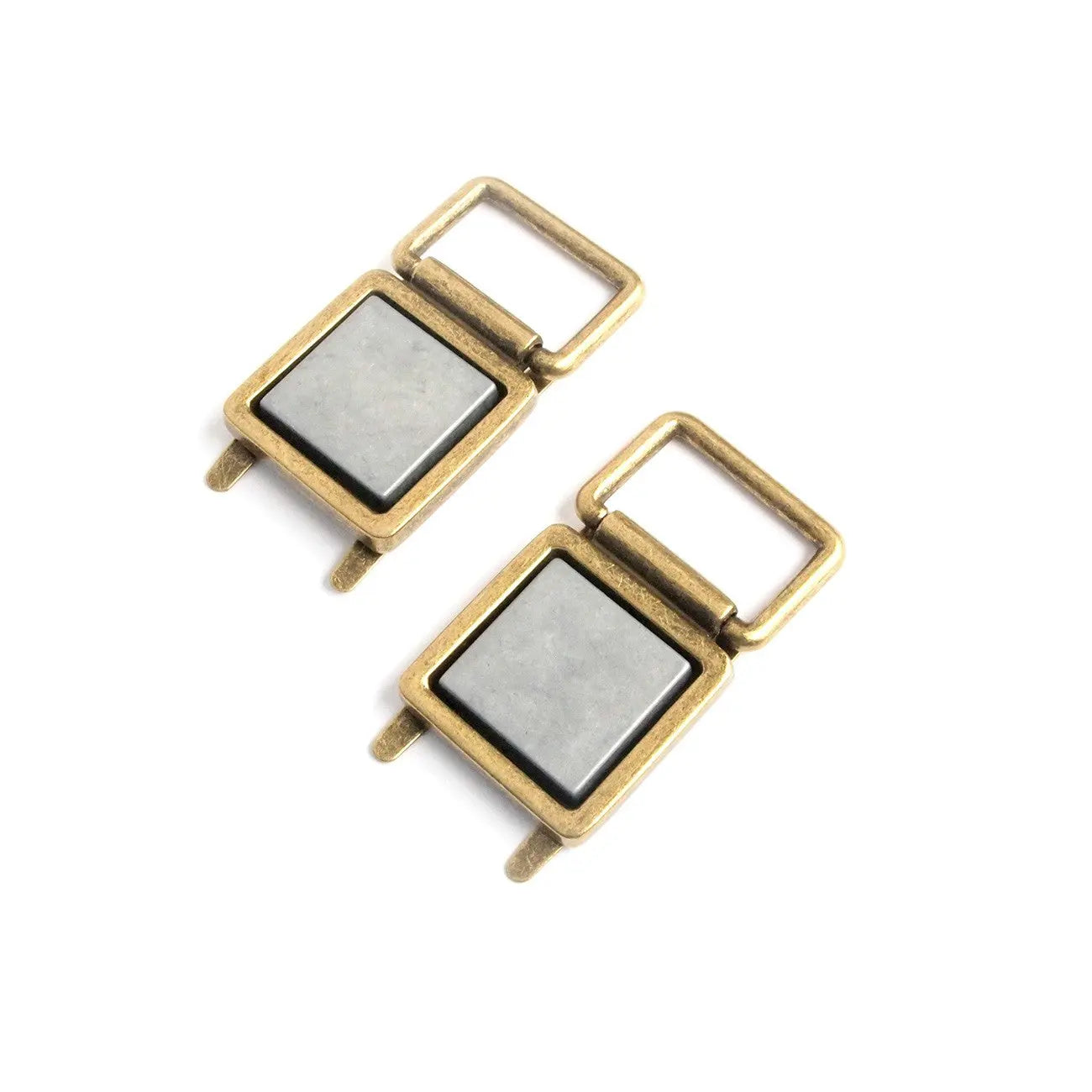 Four Fabric Covered Strap Connectors Antique - Linda's Electric Quilters