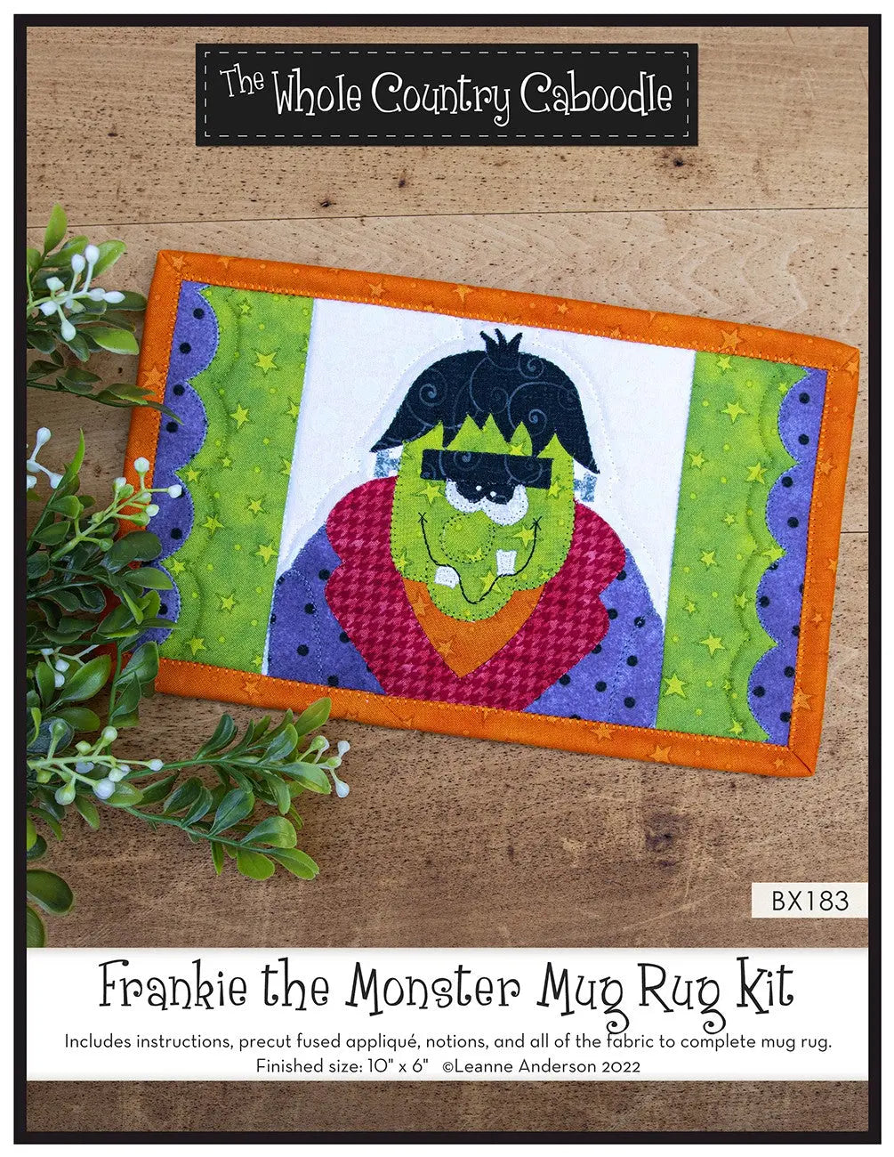 Frankie the Monster Mug Rug Kit - Linda's Electric Quilters