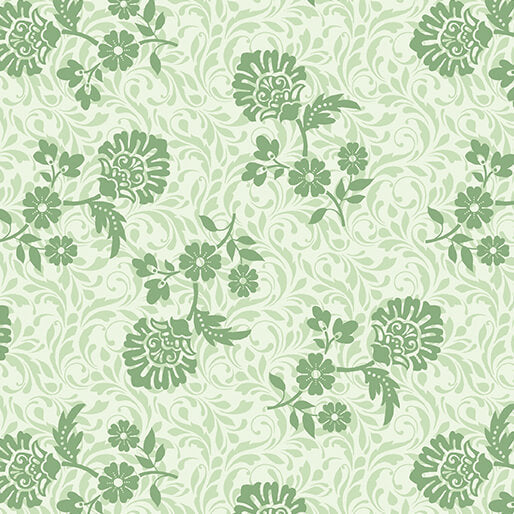 French Romance - Sophie - Green 44" / 45" Fabric Per Yard