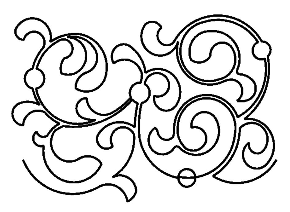 Frills Digital E2E Wildflower Quilting Pantograph Close Up