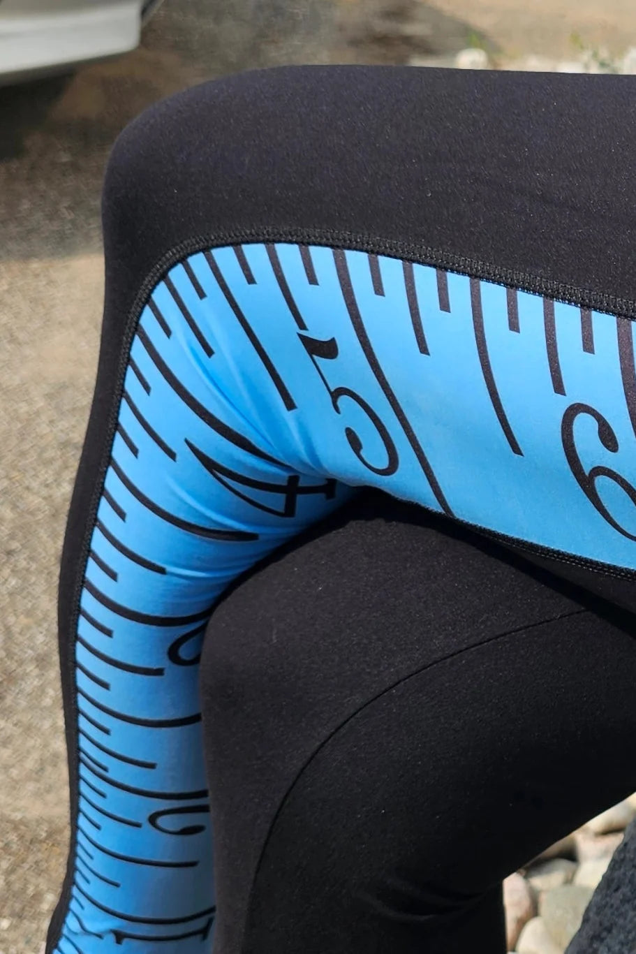 Blue Tape Measure Sewing Leggings