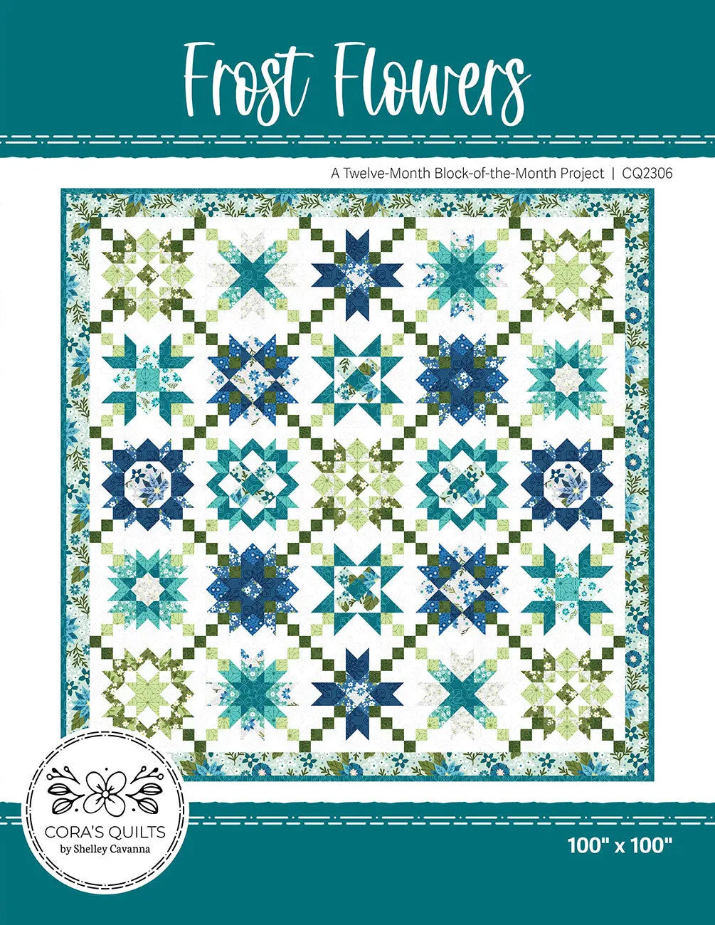 Frost Flowers Block-of-the-Month Quilt Pattern - Linda's Electric Quilters
