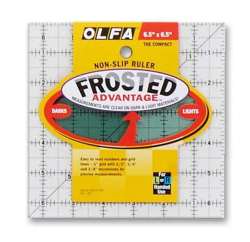 Frosted Acrylic Olfa Ruler 6-1/2 x 6-1/2 - The Compact - Linda's Electric Quilters