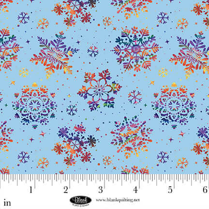 Frostykins - Snowflakes - Light Blue 44" / 45" Fabric Per Yard