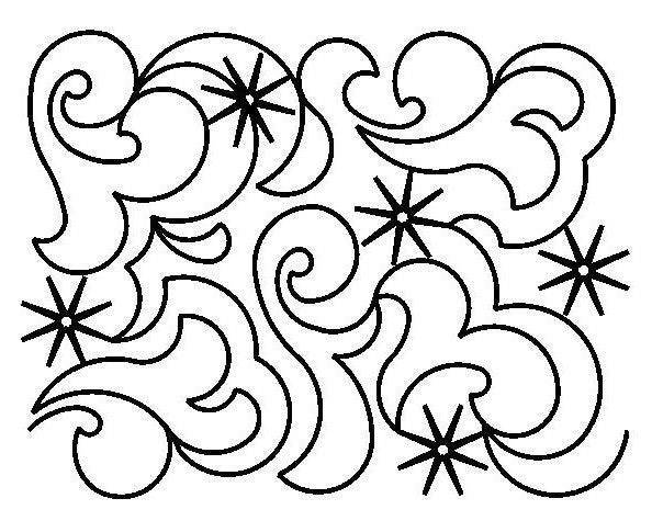 Frozen Digital E2E Wildflower Quilting Pantograph Close Up