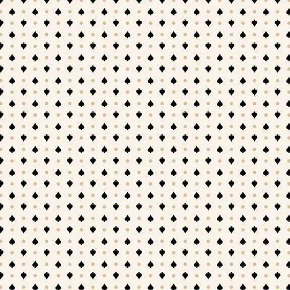 Full House - Spades - Cream 44" / 45" Fabric Per Yard The Fabric Company