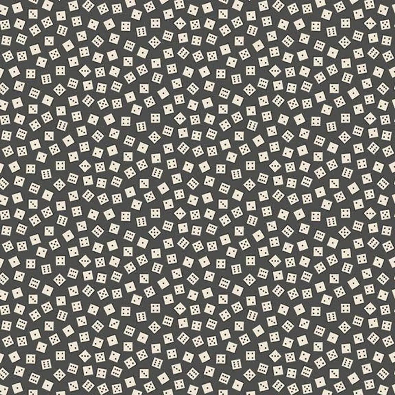 Full House - Tossed Dice - Charcoal 44" / 45" Fabric Per Yard The Fabric Company