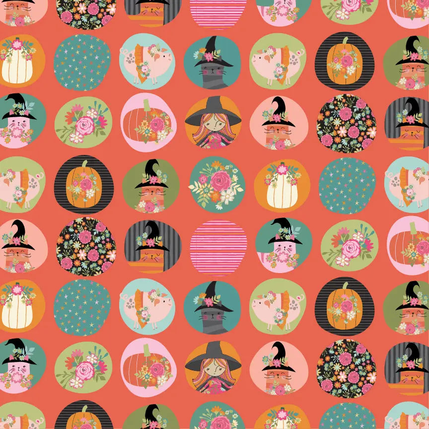 Fun Dots Poppie Cotton Orange 44"/45" Fabric Per Yard Poppie Cotton