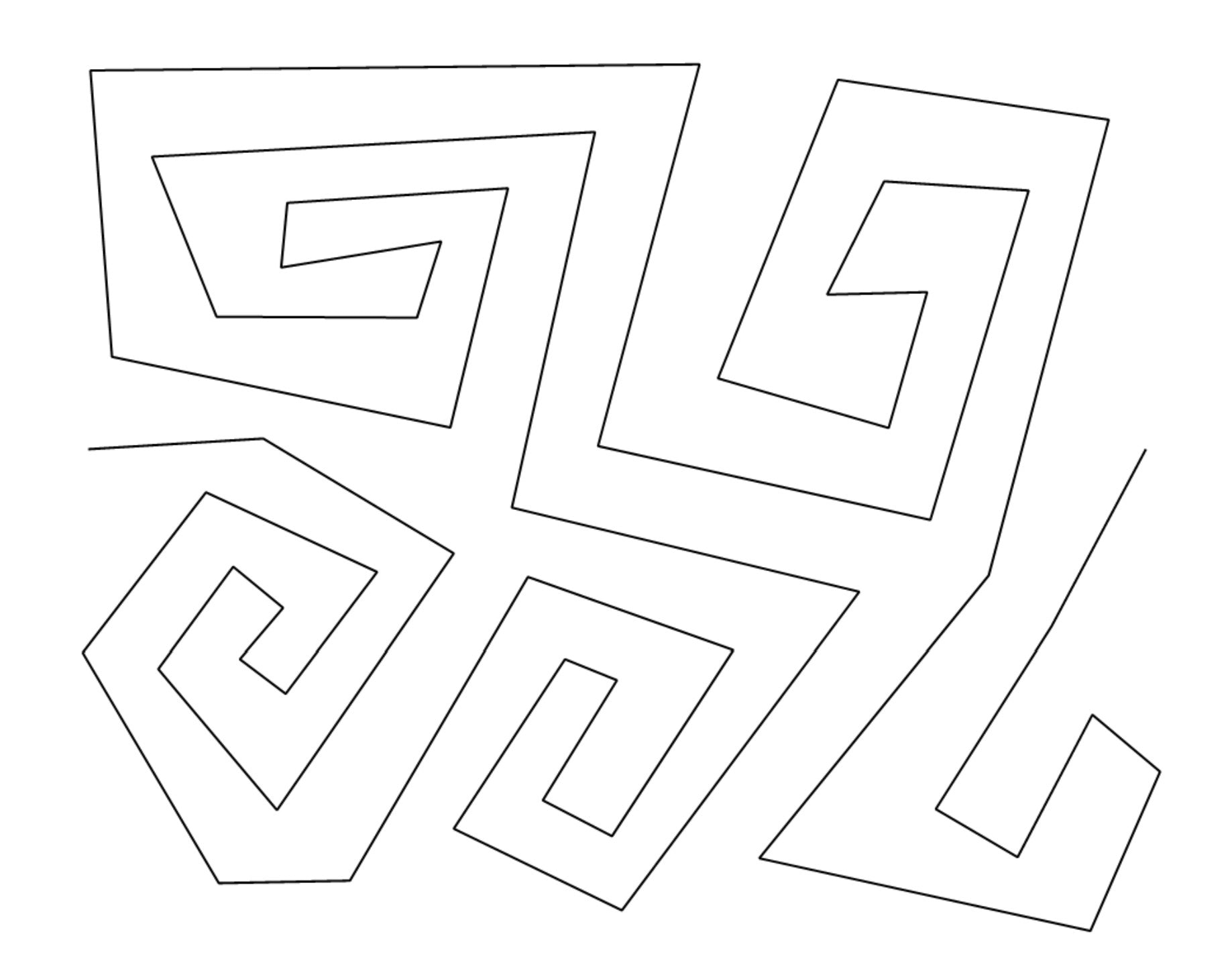 Funky Square Spiral Digital E2E Wildflower Quilting Pantograph Close Up