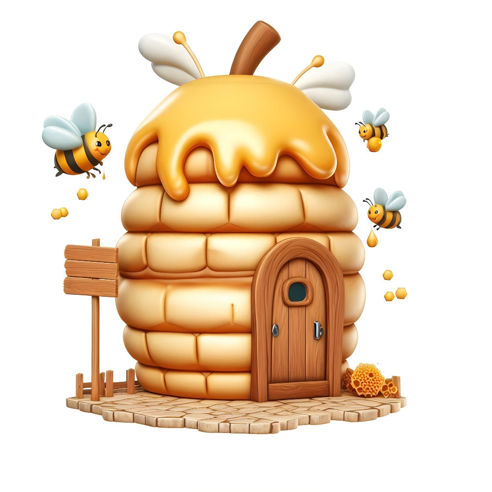 Funny Cartoon Bees Fabric Panel 2
