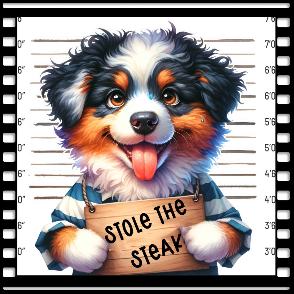 Funny Dog Mugshots Kopie 1 Fabric Panel QuiltingFabricPanels