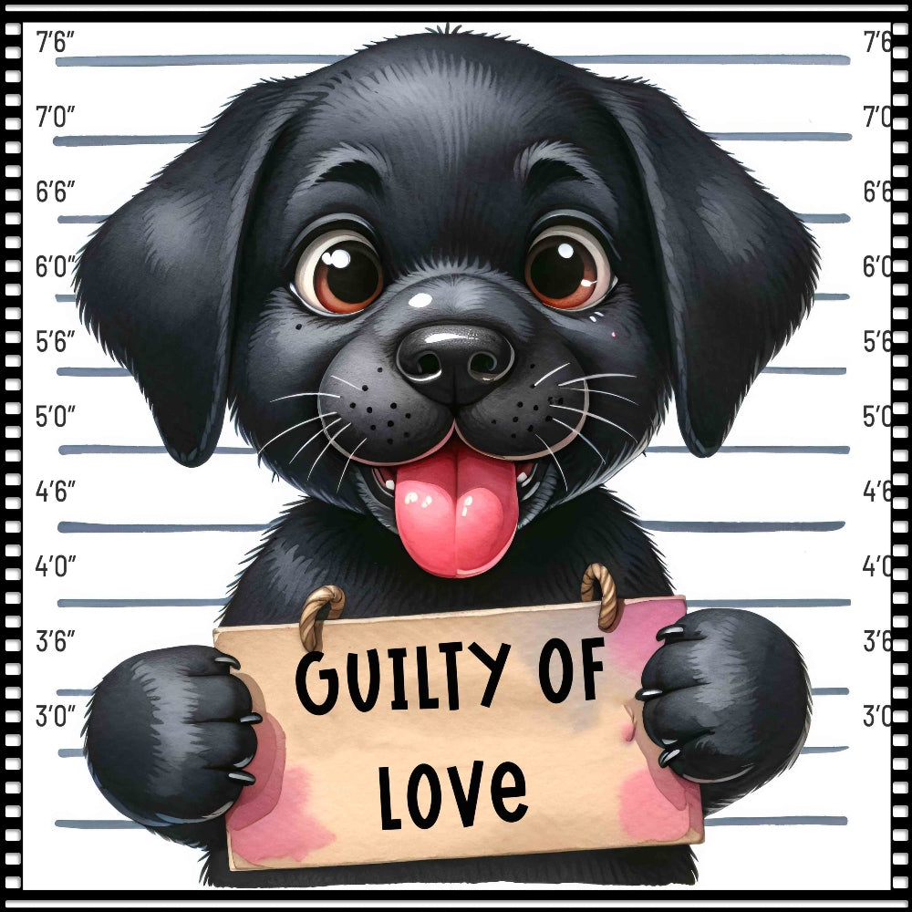 Funny Dog Mugshots Lab 1 Fabric Panel QuiltingFabricPanels