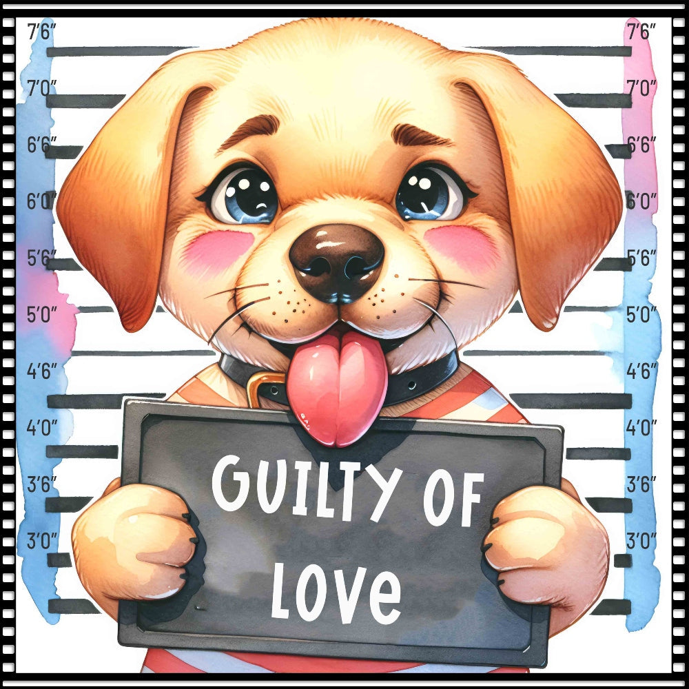 Funny Dog Mugshots Lab 2 Fabric Panel QuiltingFabricPanels