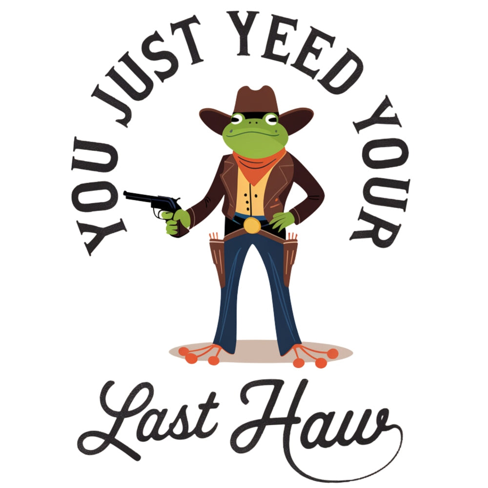 Funny Frog Cowboy Fabric Panel
