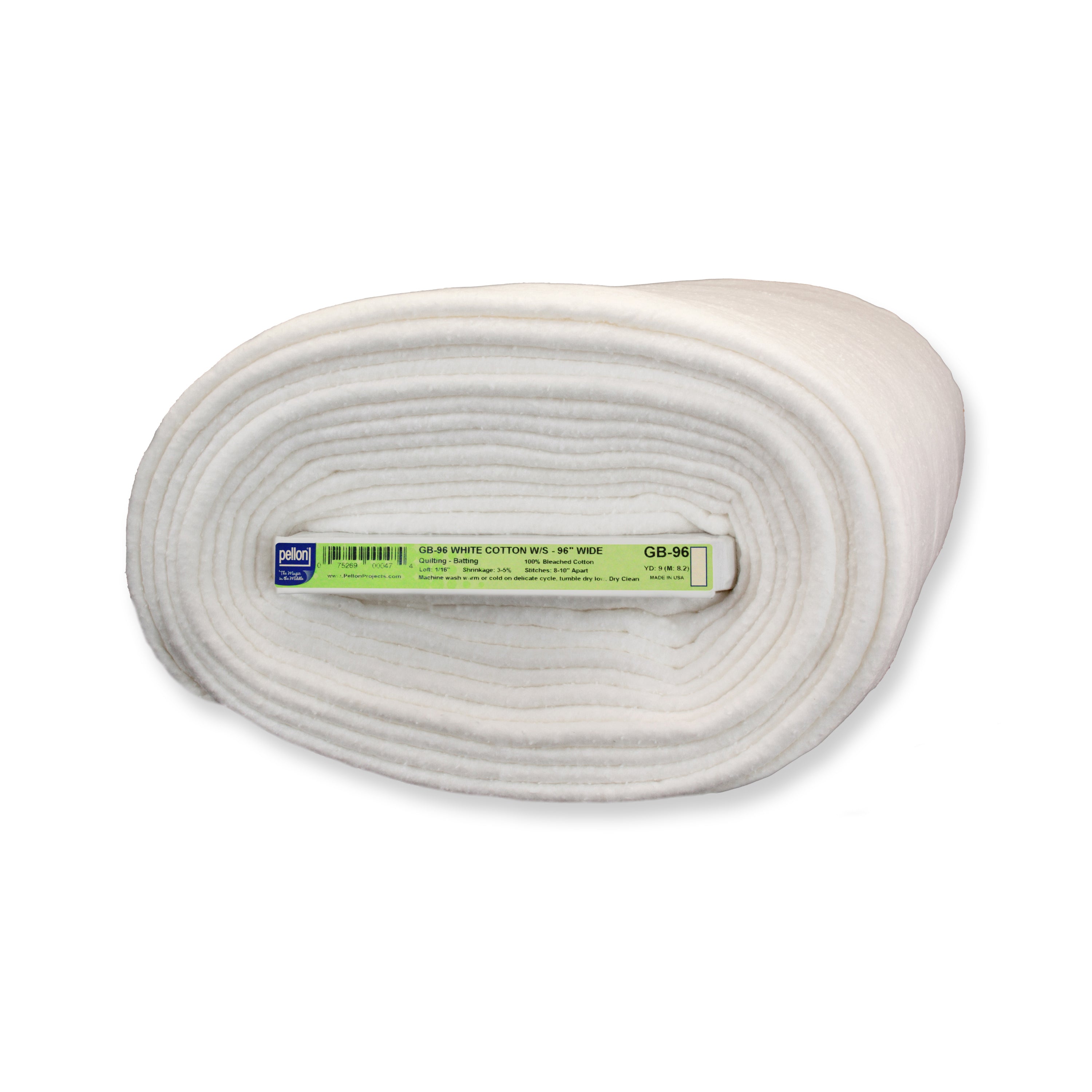 Pellon® White Cotton Batting With Scrim 96" x 9 yards Bolt. Color: White.