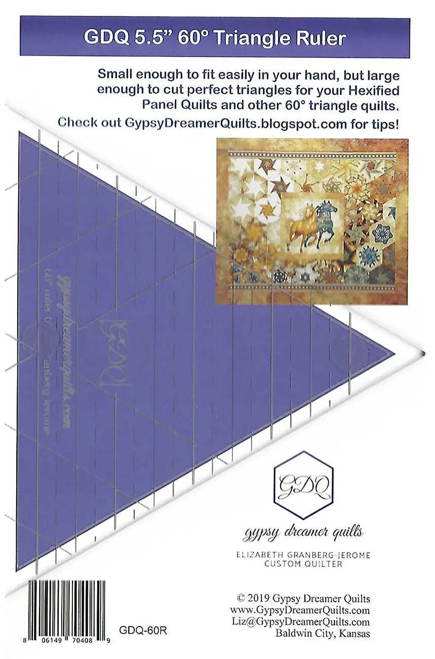 GDQ 5.5" 60 Degree Triangle Ruler - Linda's Electric Quilters