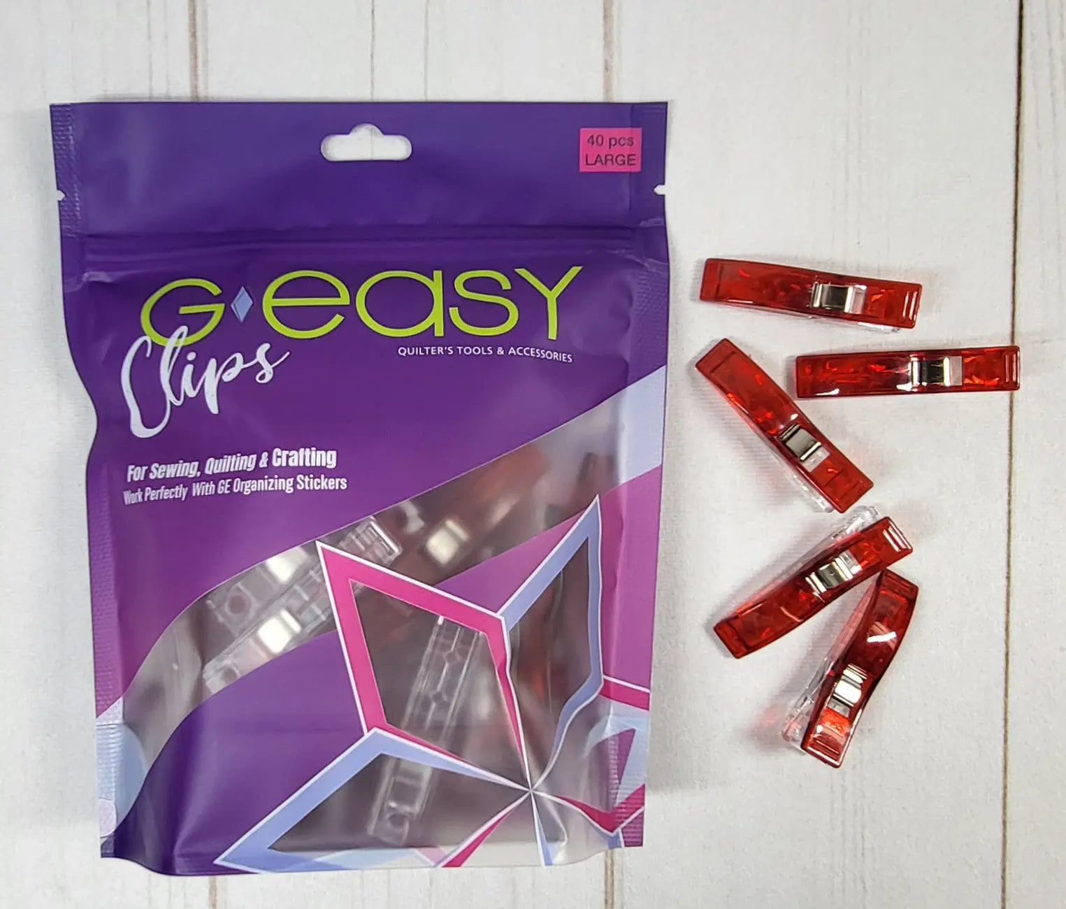 GEasy Clips Large Red - Linda's Electric Quilters