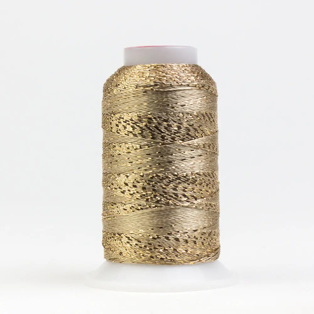 GM7102 - GlaMore™ 12wt Rayon and Metallic Light Brass Thread WonderFil USA