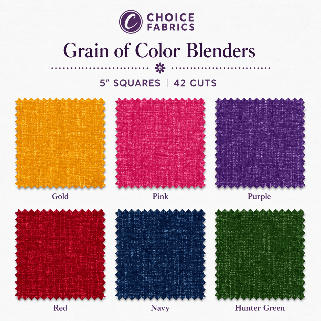 Grain of Color - 5x5 Charm Pack - Blenders (42 Squares)