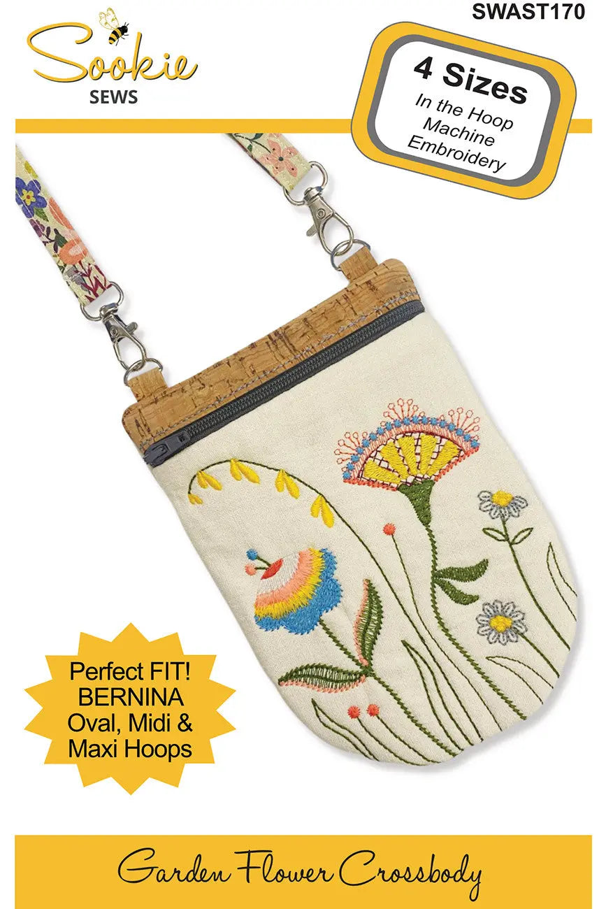 Garden Flower Crossbody Zipper Bag In the Hoop - Linda's Electric Quilters