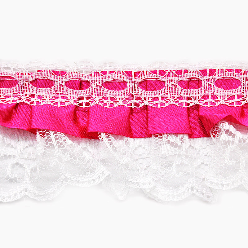 Gathered Lace with Satin Edge - 2" Width (50 Yard Roll) - PB-200-42 Fuchsia