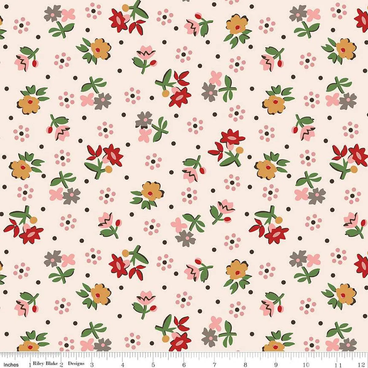 Gentler Times Reunion Coral Cotton Wideback Fabric per yard Riley Blake Designs