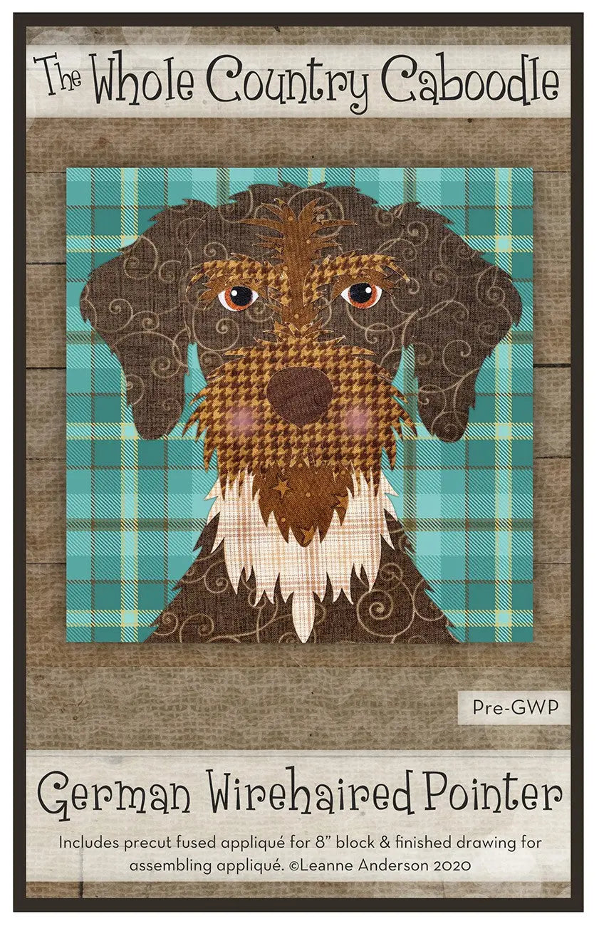German Wirehaired Pointer Precut Fused Applique Pack - Linda's Electric Quilters
