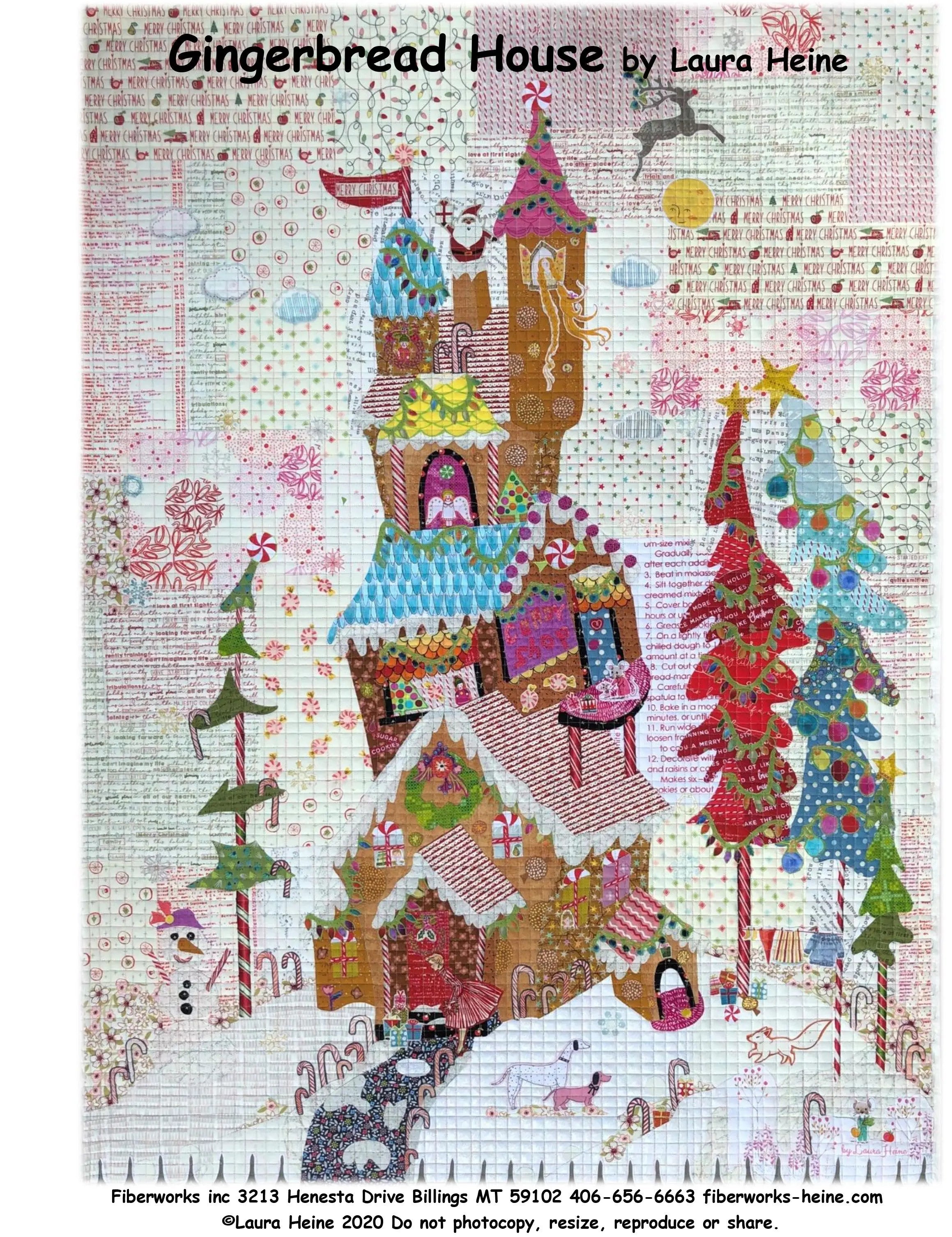 Gingerbread House Collage Pattern by Laura Heine - Linda's Electric Quilters