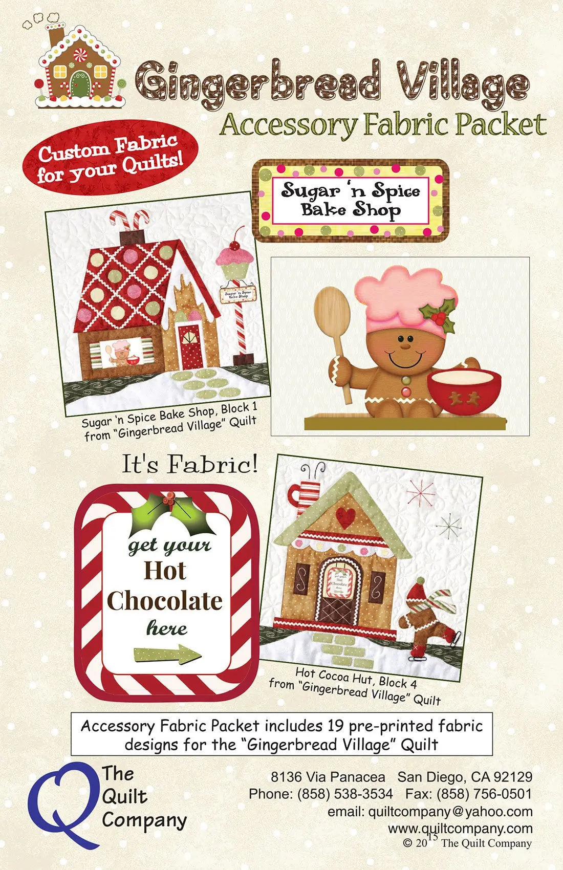 Gingerbread Village Accessory Fabric Packet - Linda's Electric Quilters