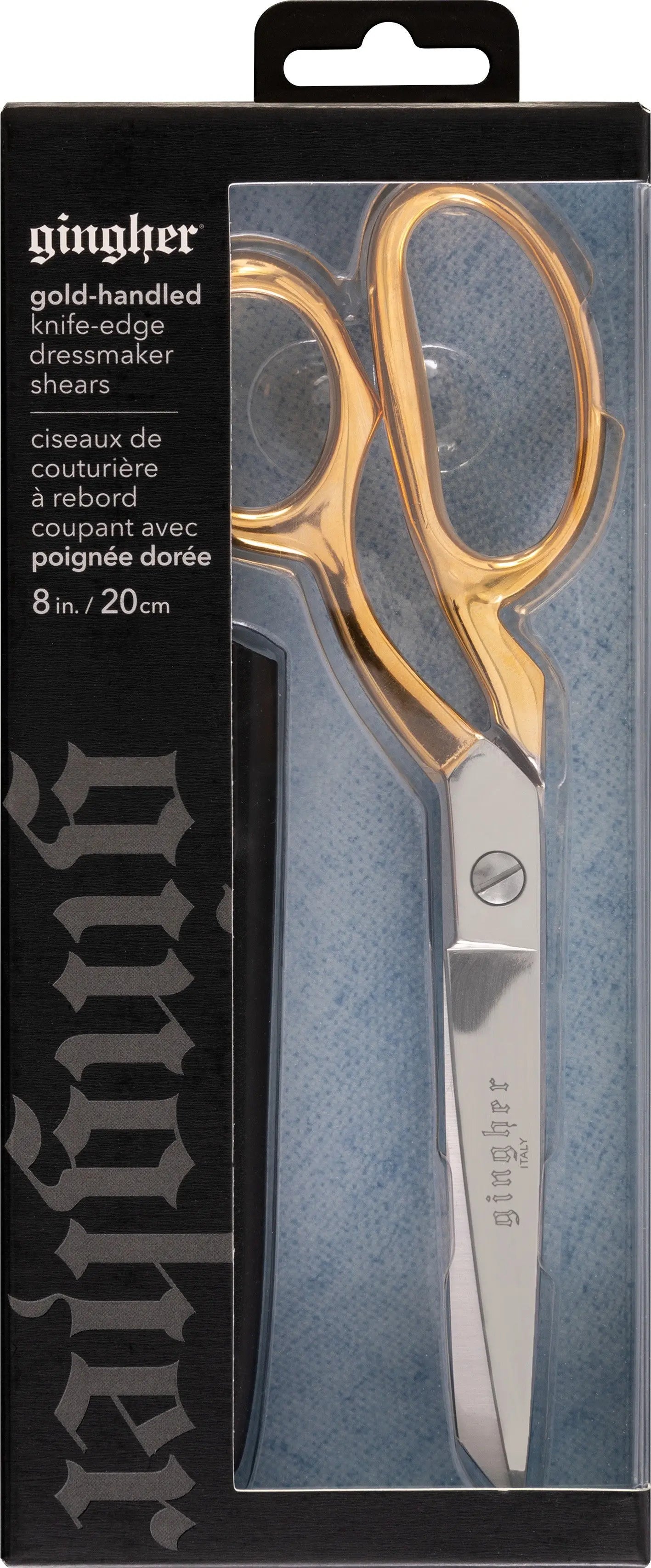 Gingher 8in Gold-Handled Knife-edge Dressmaker Shears - Linda's Electric Quilters