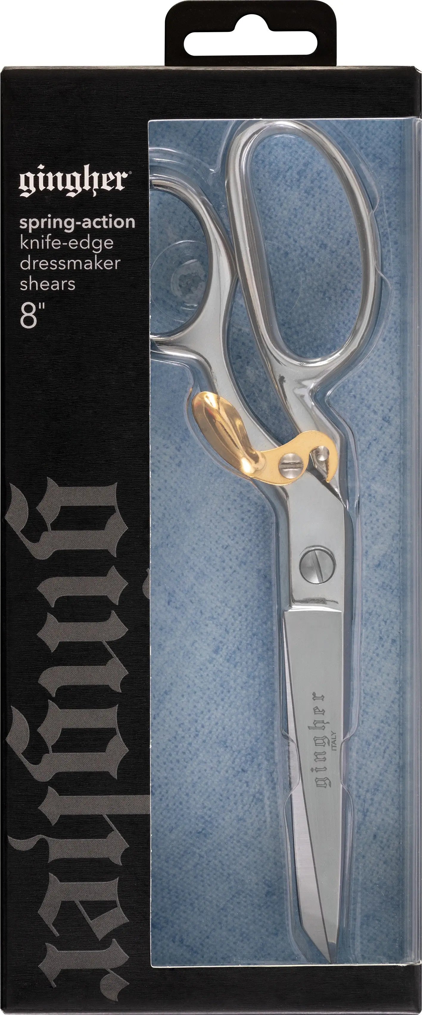 Gingher 8in Knife Edge Spring Action Dressmaker Shears - Linda's Electric Quilters