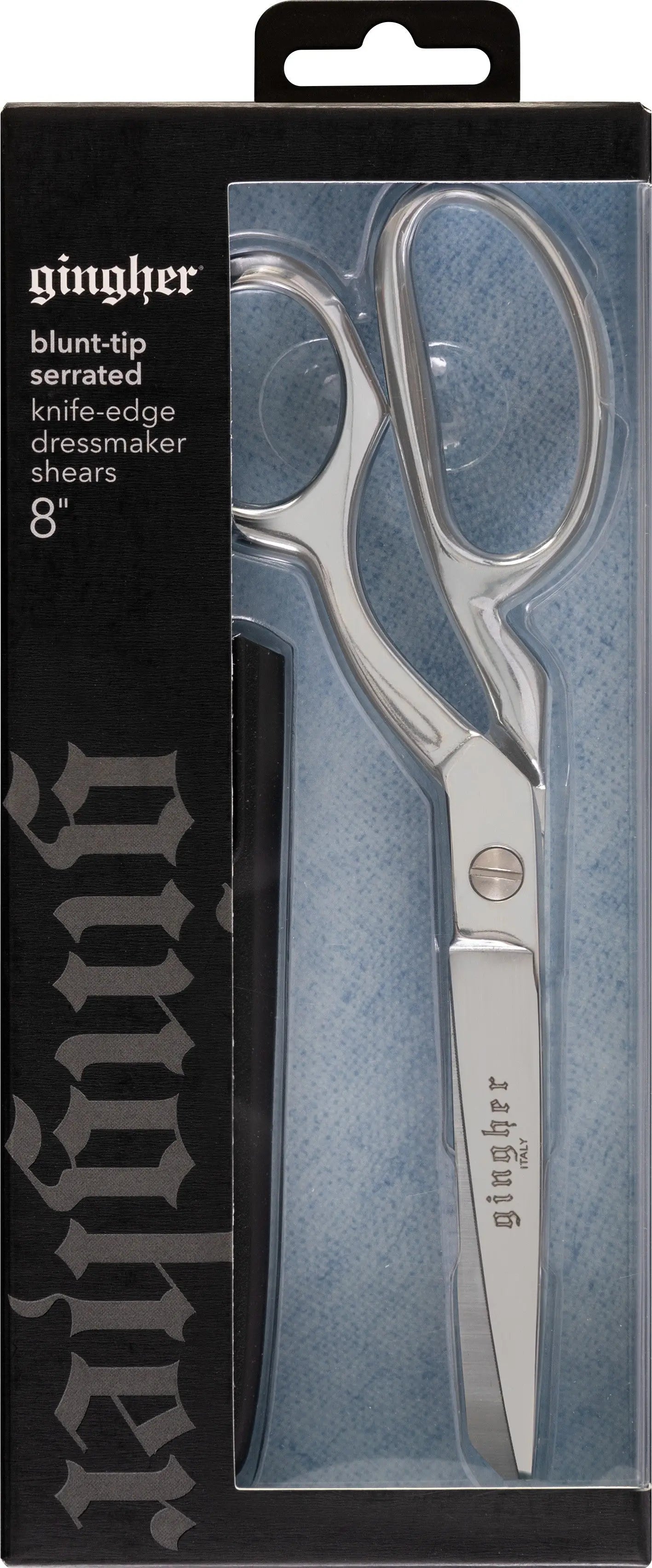 Gingher 8in Serrated/Knife Edge Dressmakers Shears Blunt Tip - Linda's Electric Quilters