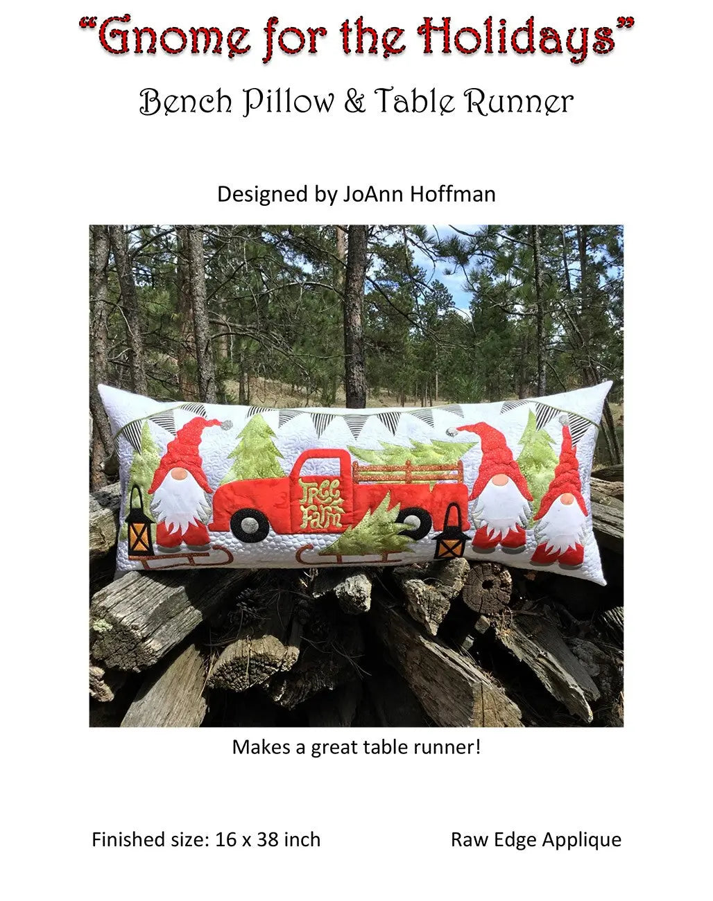 Gnome for the Holidays Bench Pillow Pattern - Linda's Electric Quilters