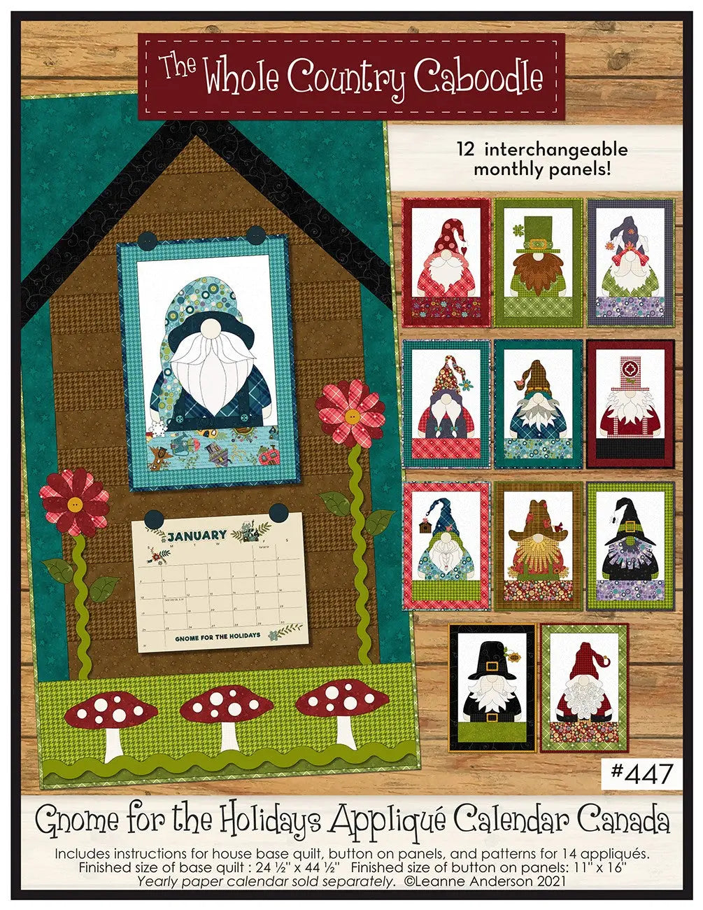 Gnome for the Holidays Canada Calendar Applique Quilt Checker Distributor