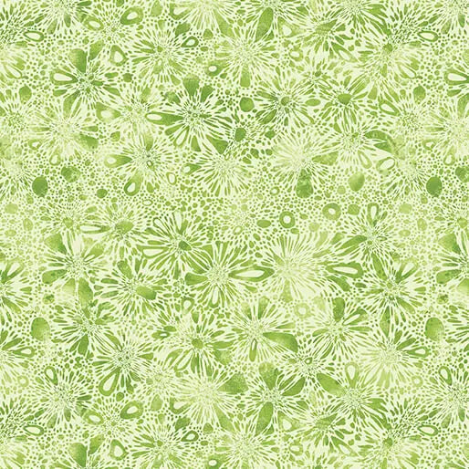 Go with the Flow Burst Medium Lime Cotton 44"/45" Fabric Per Yard Benartex Inc