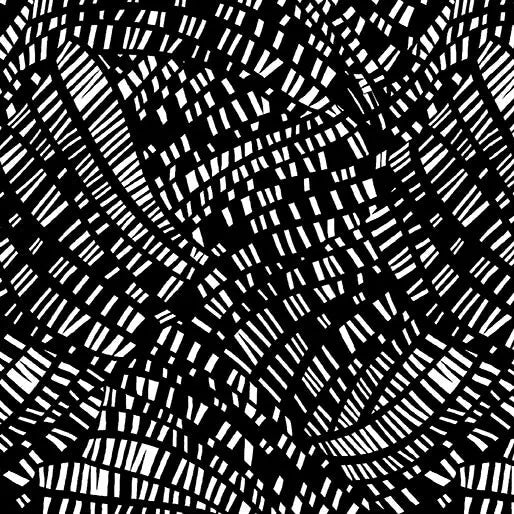 Go with the Flow Mosaic Flow Black/White Cotton 44"/45" Fabric Per Yard Benartex Inc