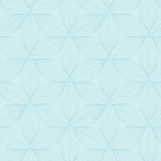 Go with the Flow Star Leaves Light Turquoise Cotton 44"/45" Fabric Per Yard Benartex Inc