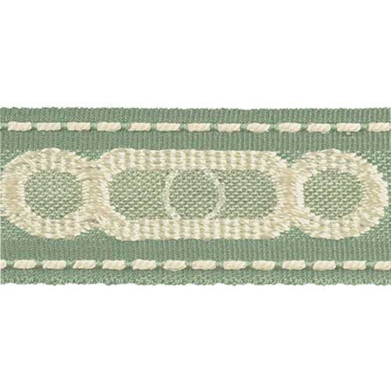 Godiva Collection - 1 1/2" width CIRCLE PATTERN BRAID (25 Yard Roll) - BR-7097-33/28 Turquoise and Beige