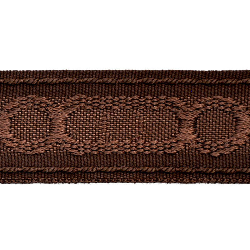 Godiva Collection - 1 1/2" width CIRCLE PATTERN BRAID (25 Yard Roll) - BR-7097-88/66 Dark Brick and Chocolate