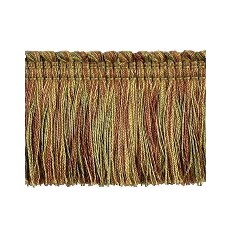 Godiva Collection - 2" Width BRUSH FRINGE (25 Yard Roll) - BF-4097-88/61 Dark Brick and Mocha