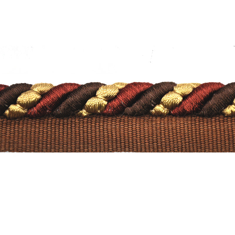 Godiva Collection - 3/8" Width CORD with LIP (50 Yard Roll) - BC-10097-88/66 Dark Brick and Chocolate