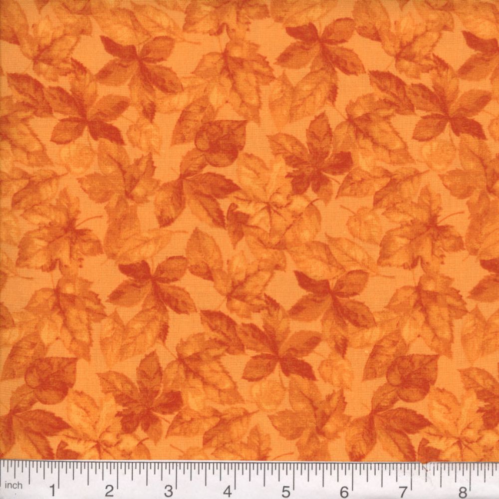 Gold Harvest Leaves 45" Wide Cotton Fabric Per Yard