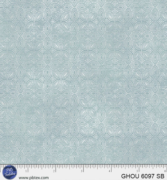 Golden Hour Sky Blue Tiled Geo Cotton 44”/45” Fabric Per Yard