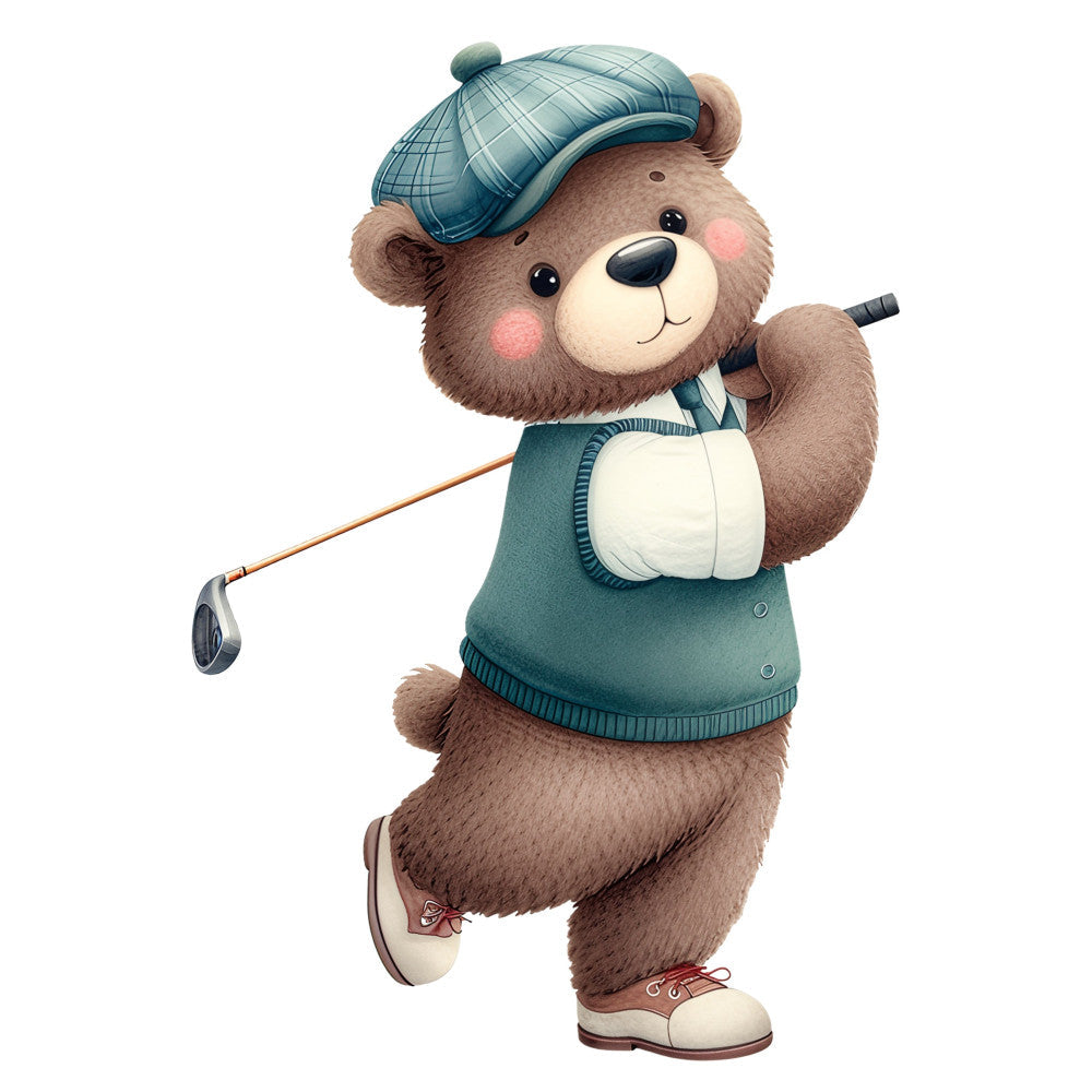 Golfing Bears Fabric Panel 4
